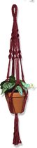 Plantenhanger 'Punky' Bordeaux Rood - 100 cm - Katoen - Macramé - Handgemaakt in Nederland - Let op: Excl. Pot - Inclusief Verzendkosten