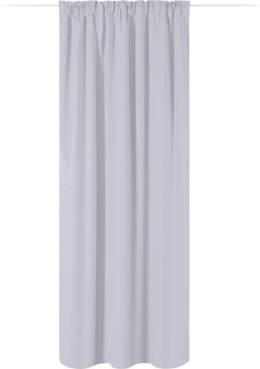 JEMIDI Kant-en-klaar blikdicht gordijn - Gordijn met plooiband 140 x 250 cm - Passend voor op gordijnen rail - Lichtgrijs