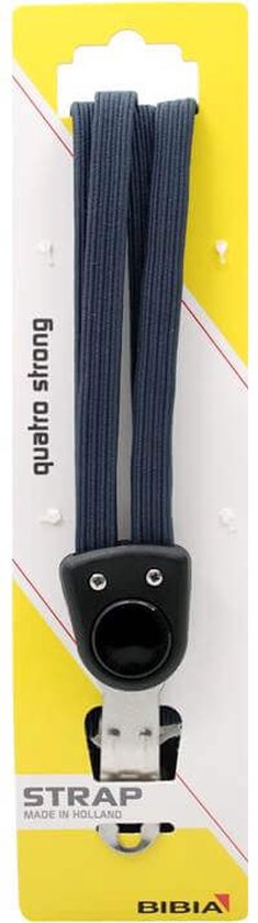 Blauw-grijze Bibia Quatro binder strong met twee elastische banden en een zwarte sluiting.