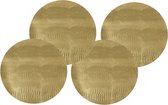 10x stuks ronde placemats goud glitter 38 cm van kunststof - Borden onderleggers