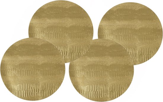 Plastic bord Diep goud Nice PP 18 cm (12 stuks