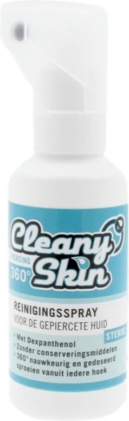 Cleany Skin - Piercing Spray - Zoutoplossing Reiniginsspray voor Piercings  | bol.com