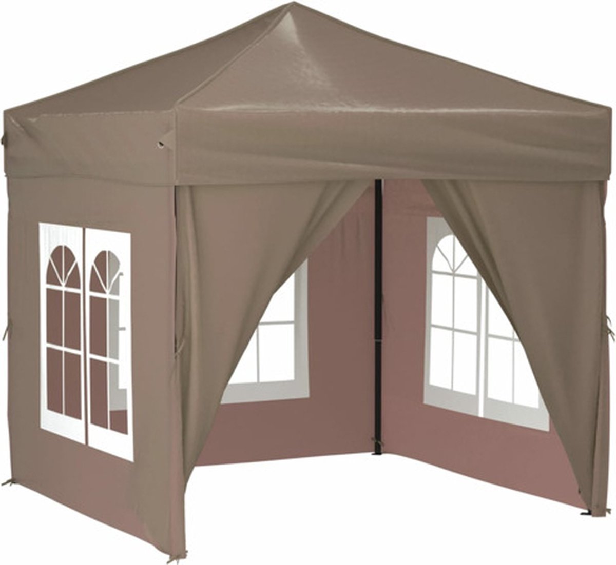 vidaXL Partytent inklapbaar met zijwanden 2x2 m taupe