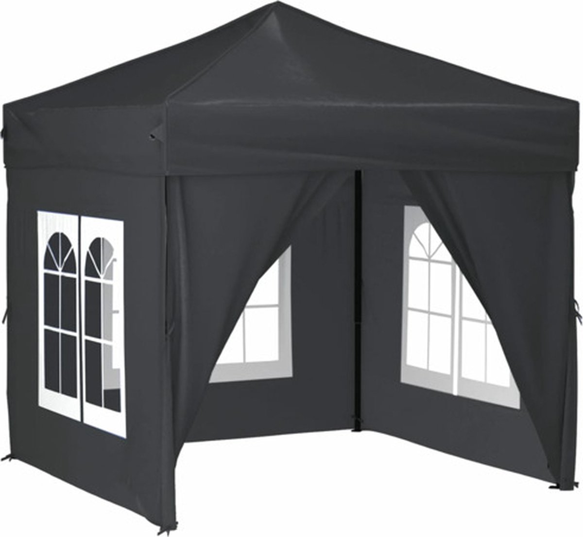 vidaXL Partytent inklapbaar met zijwanden 2x2 m antracietkleurig