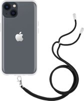Cazy Soft TPU Telefoonhoesje met Koord - geschikt voor iPhone 14 Plus - iPhone 14 Plus Hoesje met Koord - Transparant