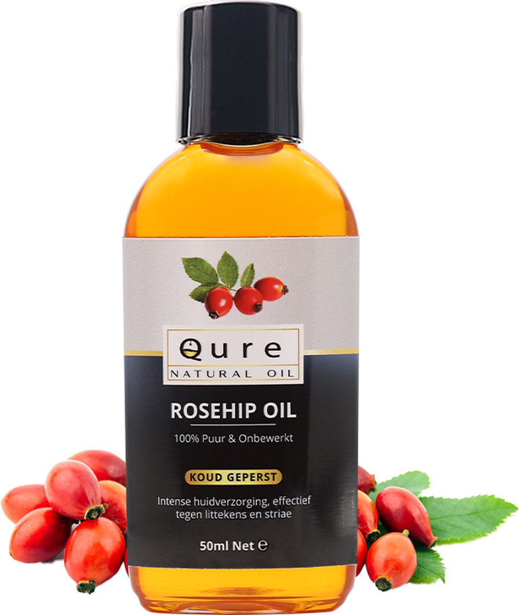 Rozenbottelolie 50ml | Biologisch | 100% Puur & Onbewerkt | Rosehip Oil voor huid, haar en lichaam