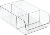 iDesign Bacs de rangement 3 compartiments Linus - Transparent - Compartiments de tri - Large - 3 compartiments