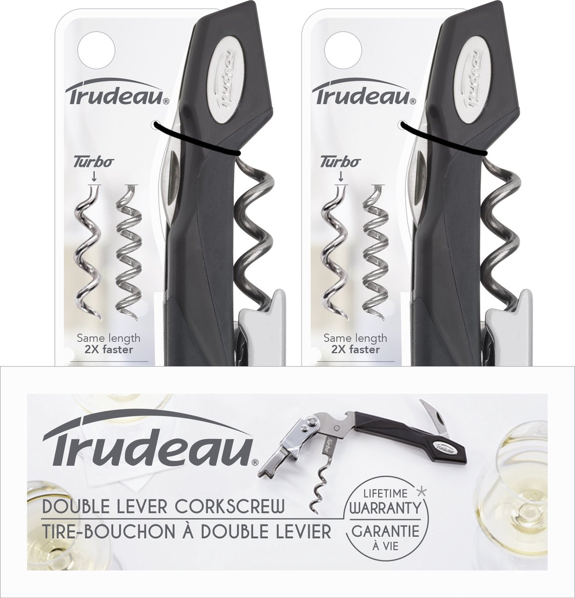 Trudeau - kurkentrekker - 2-traps - zwart | bol.com