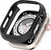 Strap-it PC Hardcase bescherming - Geschikt voor Apple Watch case 49 mm - Hoesje geschikt voor Apple Watch Ultra case - Zwart - iWatch cover voor maat 49 mm