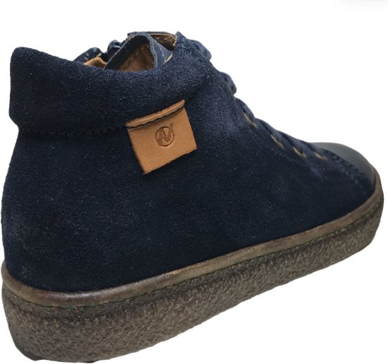 naturino baskets montantes en cuir à lacets et fermeture éclair taille 33 Albus marine