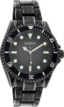 OOZOO Timpieces - Zwarte horloge met zwarte roestvrijstalen armband - C11014
