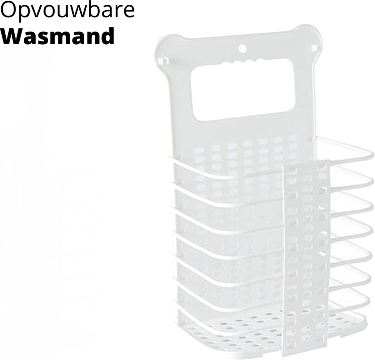 Opvouwbare Wasmand Wit - Wasbox - Ruimtebesparend - Opbergmand - Inklapbaar - Ophangen - Laundry Basket