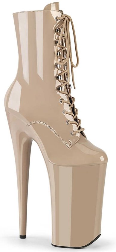 Pleaser Plateau Laarzen, Paaldans schoenen -41 Shoes- BEYOND-1020 US 11 beige