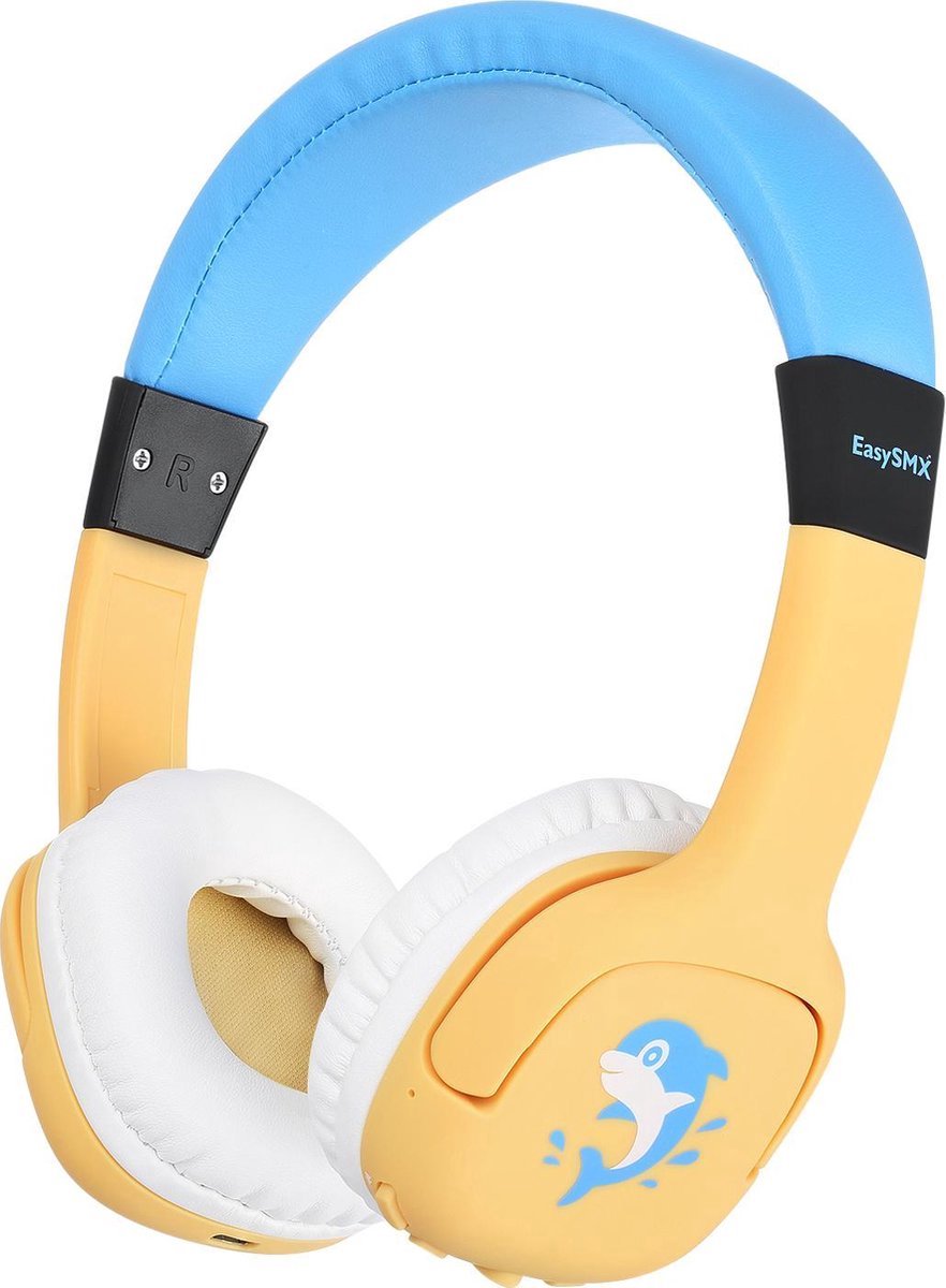 EasySMX EC-C003 Koptelefoon voor kinderen - Bluetooth - Draadloos - geel/ blauw