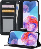 Hoesje Geschikt voor Samsung A23 Hoesje Book Case Hoes Wallet Cover - Hoes Geschikt voor Samsung Galaxy A23 Hoesje Bookcase Hoes - Zwart