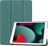 Hoesje Geschikt voor iPad 10.2 2019 Hoes Case Tablet Hoesje Tri-fold - Hoes Geschikt voor iPad 7 Hoesje Hard Cover Bookcase Hoes - Donkergroen