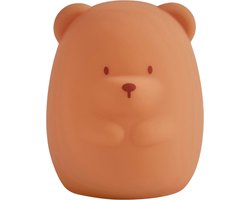 Nattou Silicone - Nachtlamp voor Baby's - Beer - 11 cm - Oranje