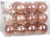 Boules de Boules de Noël Casaria 24pcs / Ø7cm - Plastique Incassable - Or Rose