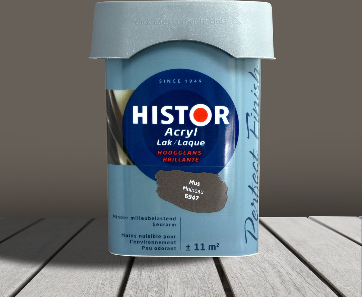 Histor Perfect Finish Lak Acryl Hoogglans 0,75 liter - Mus
