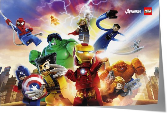 Affiche Lego - Super-héros -héros - Avengers - Chambre d'enfants - Chambre  de garçons... | bol.com