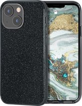 Casemania Hoesje Geschikt voor Apple iPhone 14 Plus Zwart - Glitter Back Cover