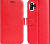 Nothing Phone 1 Hoesje - MobyDefend Wallet Book Case (Sluiting Achterkant) - Rood - GSM Hoesje - Telefoonhoesje Geschikt Voor Nothing Phone (1)