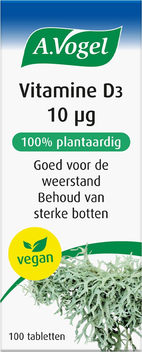 Goedkoopste A.Vogel Vitamine D3 10 μg tabletten - Geschikt voor vegetariërs en veganisten - 100 st