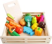 Ariko Houten Speelgoed set fruit en groente - 17 delig - keuken accessoires - Winkeltje speelgoed - Speelgoedeten  - Speelgoed fruit hout