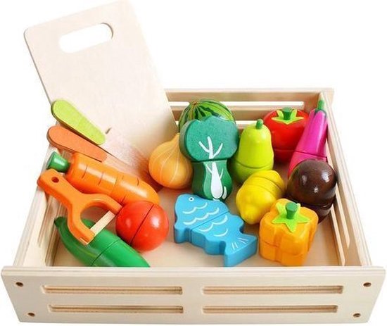 gebruik Kort leven Adviseren Ariko Houten Speelgoed set fruit en groente - 17 delig - keuken accessoires  -... | bol.com