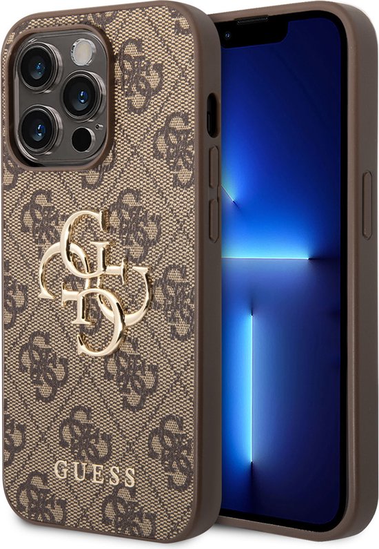 Encyclopedie Farmacologie Golven Guess hoesje voor iPhone 14 Pro Max - Backcover - 4G - Big Metal Logo -  Bruin | bol.com