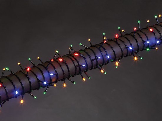 Wega LED, lichtslinger, 12 m, 80 leds, veelkleurig, groene kabel, voor binnen en buiten, 24 V