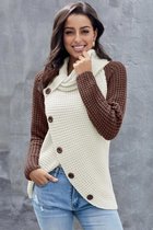 Trui Sweater Dames met col - Bruin - Tess - Maat XL