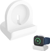 YONO Stand Houder geschikt voor Apple Watch Oplader - Siliconen Dock Standaard – Wit