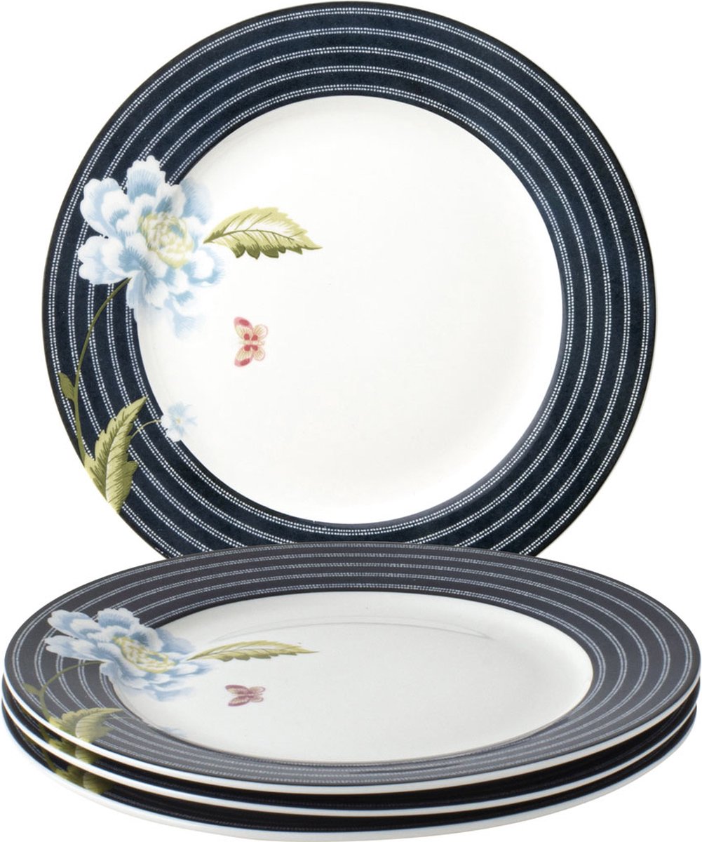 Laura Ashley Heritage Collectables Borden set van 4 - Ø 20cm - Midnight Candy Stripe