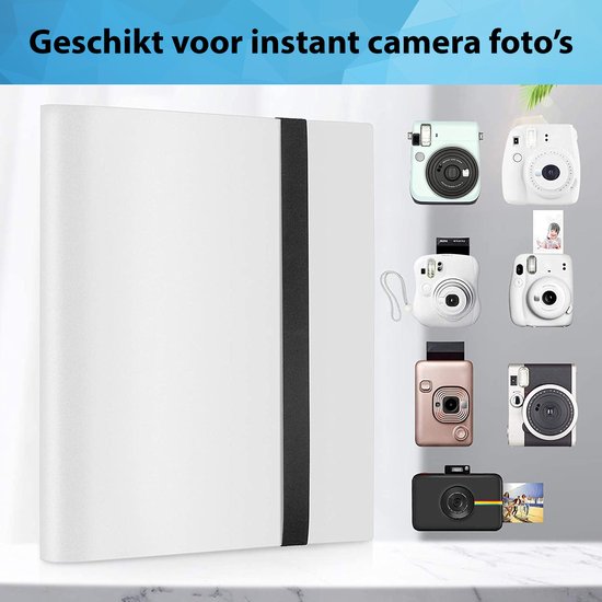 YONO Album photo 360 pour Papier photo photo instantané - Livre photo adapté pour Fujifilm Instax Mini 11 / Square / Polaroid / Kodak et plus - Wit
