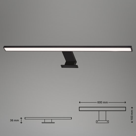 YHTlaeh Zwart 10W 720LM LED Mirror Lamp Bathroom Mirror Lamp Neutraal Wit 4000K IP44 Waterproof Geen Flikkering 230V (10W, Chroom