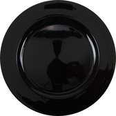1x Ronde kaarsenplateaus/kaarsenborden zwart glimmend 33 cm - onderbord / kaarsenbord / onderzet bord voor kaarsen