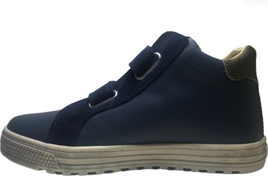 Naturino - pointure 33 - baskets montantes en cuir à scratchs - Snip High - marine ocre jaune