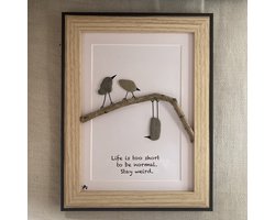 Schilderijtje 3D. Life is too short to be normal. Stay weird. 16 x 21 cm.