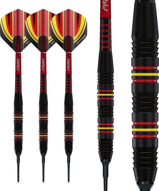 Jeu De 3 Fléchettes Winmau Apocalypse – Pointes Souples En Laiton 20g, Avec Tiges Et Vols Prism – Parfait Pour Débutants Et Joueurs Occasionnels