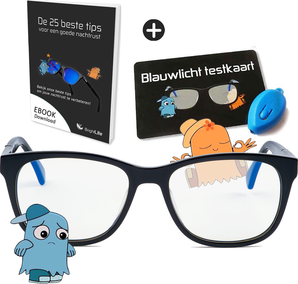 BrightLife Focus® Blauw licht bril - Computerbril - Blauw licht filter bril - Beeldschermbril - Blue light glasses - Compleet pakket - Beste keus voor overdag