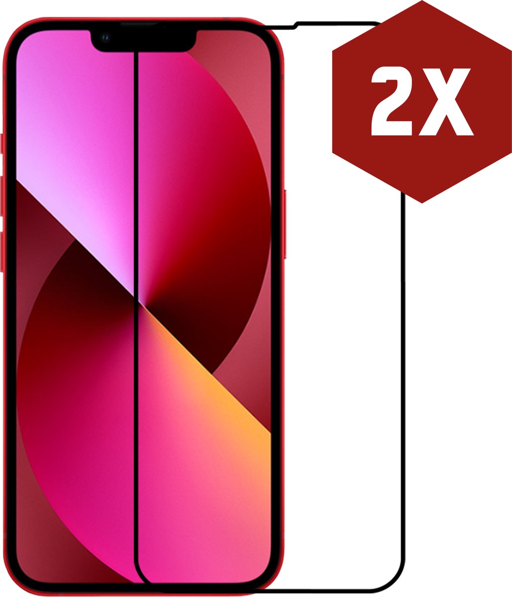 Screenprotector geschikt voor iPhone 13 - Full cover - 2-pack - Kratoshield