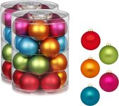 40x stuks glazen kerstballen gekleurd mix 6 cm glans en mat - Kerstboomversiering/kerstversiering