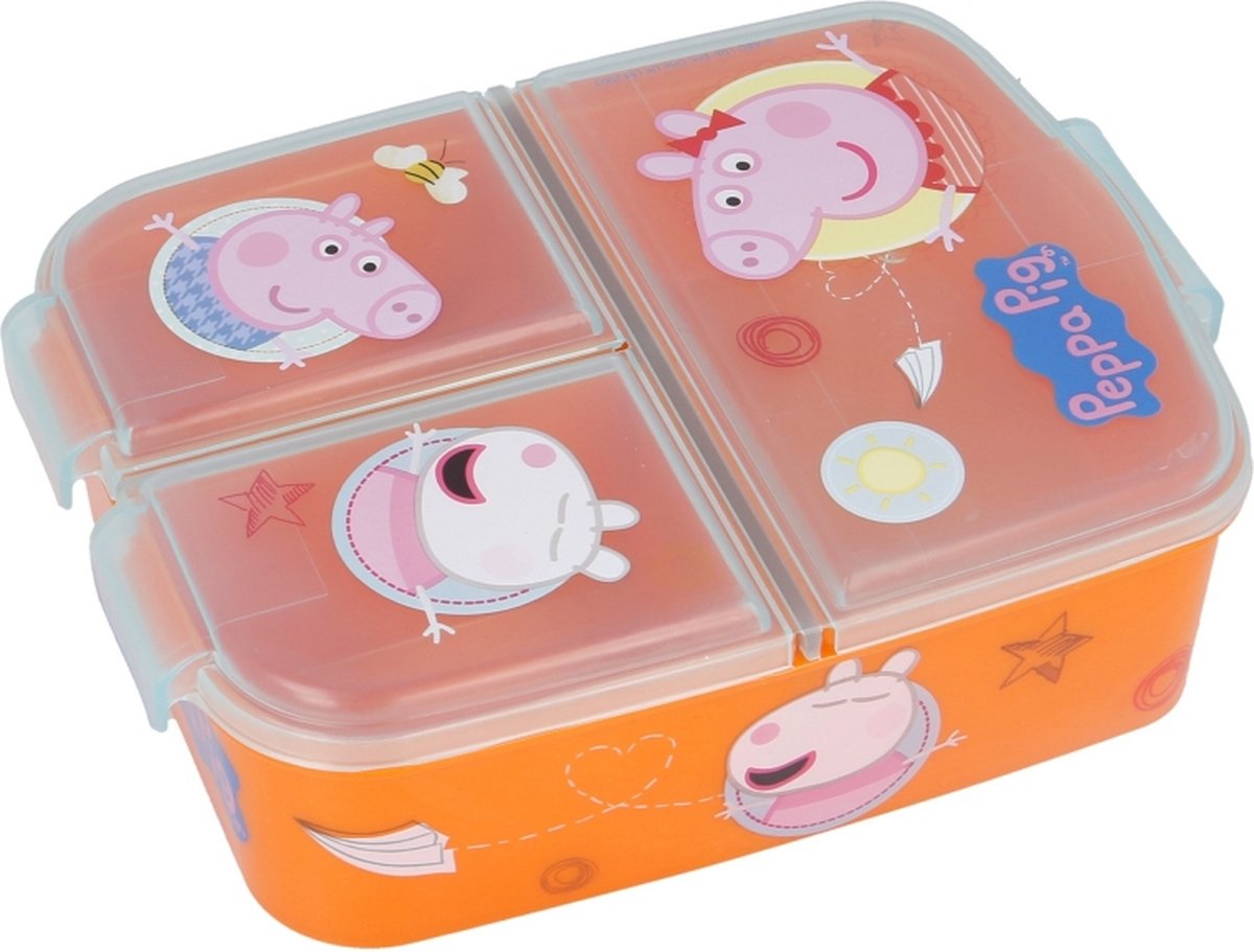 Peppa Big Core Multi Broodtrommel 3 vakjes - 18x13 cm - Brooddoos