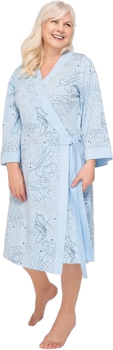 Viktoria katoenen dames badjas van Martel- licht blauw M
