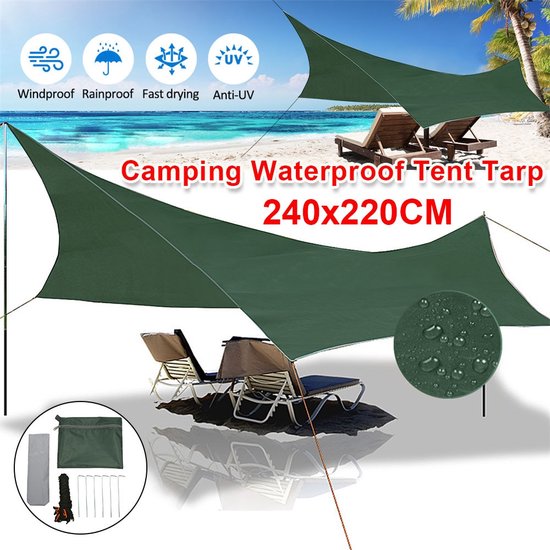 Camping Tarp - Voor 5-8 personen - Groot - Waterdicht - Regentent -  Winddicht -... | bol.com