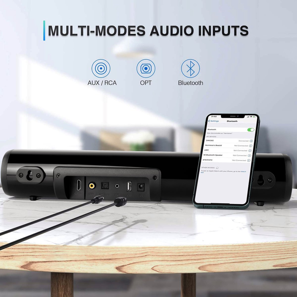 Mini Gaming Soundbar met Subwoofer thumbnail 3