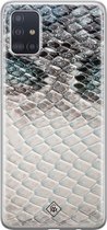 Casimoda® hoesje - Geschikt voor Samsung A51 - Oh My Snake - Backcover - Siliconen/TPU - Blauw