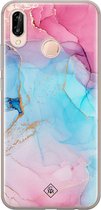 Casimoda® hoesje - Geschikt voor Huawei P20 Lite (2018) - Marmer blauw roze - Siliconen/TPU - Soft Case - Multi - Marmer