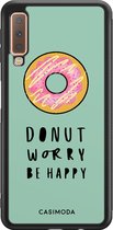 Casimoda® hoesje - Geschikt voor Samsung Galaxy A7 (2018) - Donut Worry - Zwart TPU Backcover - Snoep - Blauw